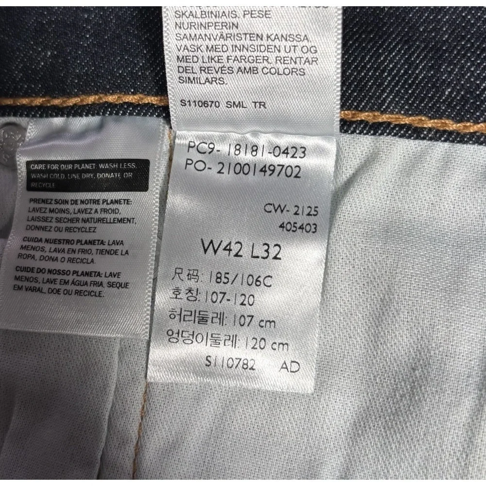 Levis 541 Jeans Mens 42x32 Athletic Fit Tapered Dark Blue Denim Stretch NWT‎